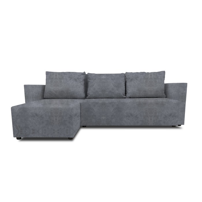 Угловой диван «Алиса 3», еврокнижка, велюр dakota, цвет grey