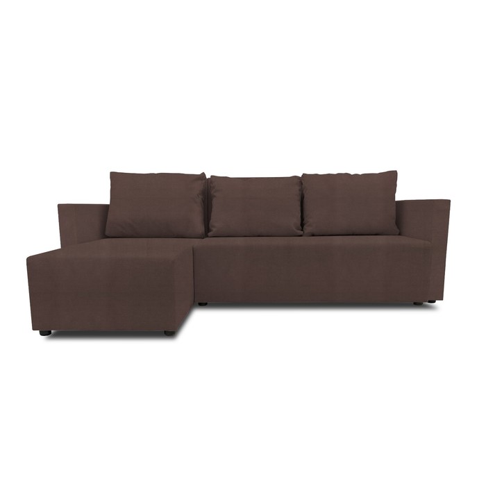Угловой диван «Алиса 3», еврокнижка, велюр dream, цвет chocolate 28559
