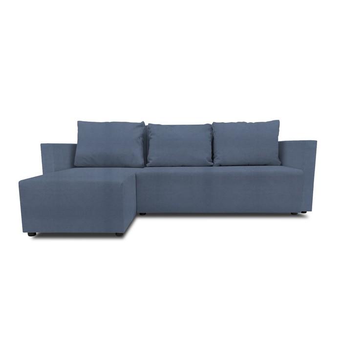 Угловой диван «Алиса 3», еврокнижка, велюр dream, цвет ocean 28559