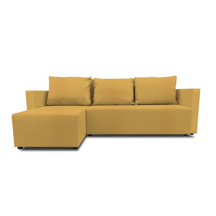 Угловой диван «Алиса 3», еврокнижка, велюр dream, цвет yellow 28559