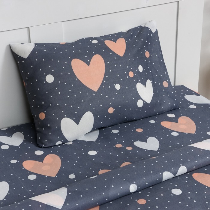 

Постельное бельё 1,5сп Экономь и Я Hearts 143х215см, 145х214см, 50х70см-1шт, 60г/м2, микрофибра