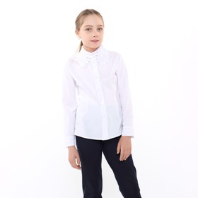 Блузка школьная для девочек, цвет белый, рост 164 см
