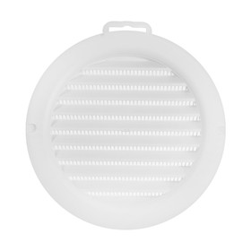 Решетка вентиляционная ZEIN, d=125 мм, круглая, с сеткой, с фланцем, неразъемная