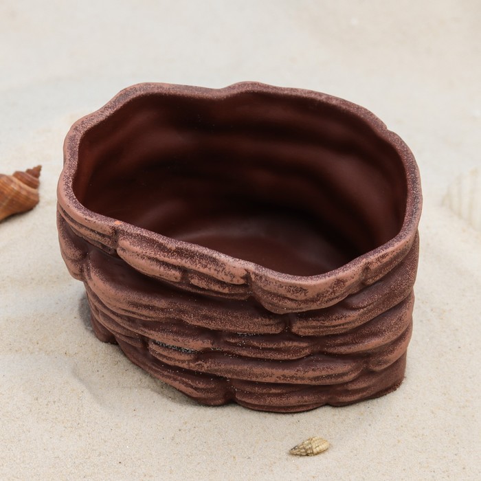 

Декор для аквариума "Горшок для растений", керамический, 13 х 10 х 6,6 см, коричневый