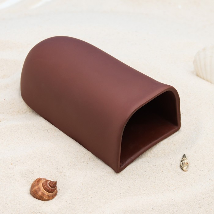 

Грот керамический "Трубка для рыб", 14,5 х 6,5 х 5 см, коричневый