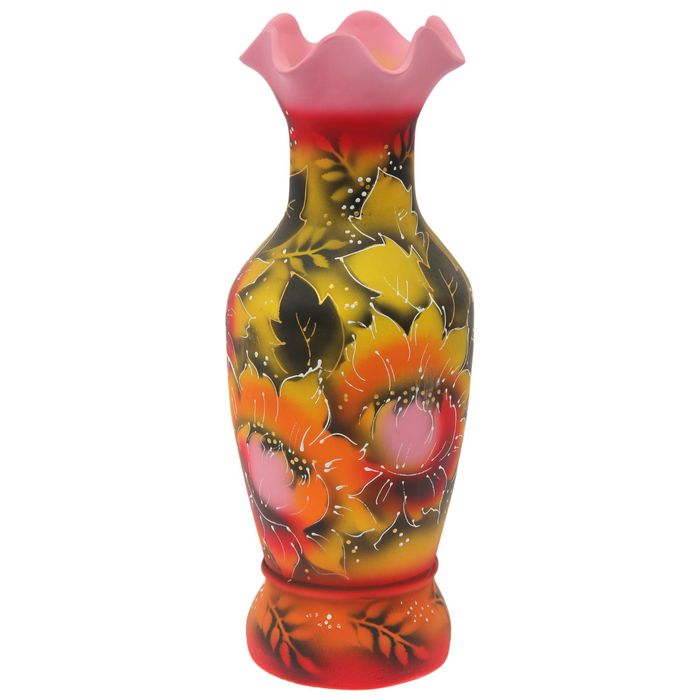 Ваза напольная "Алёнка" цветы, жёлтая, микс