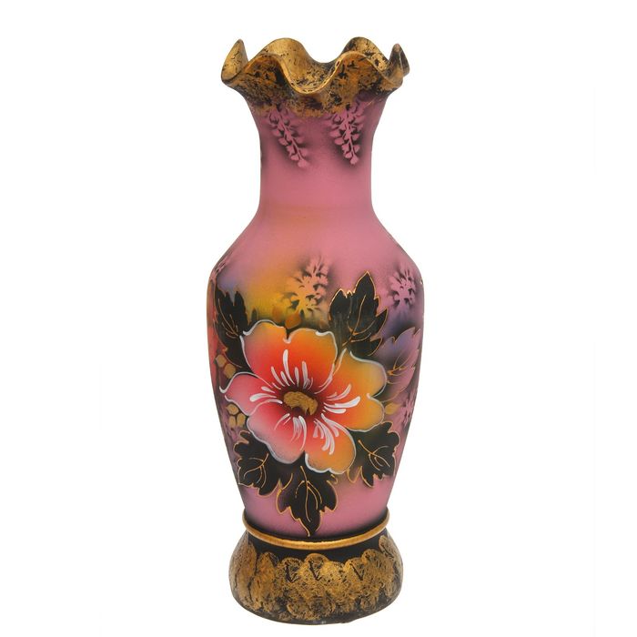 Ваза напольная "Алёнка" цветы, розовая, микс