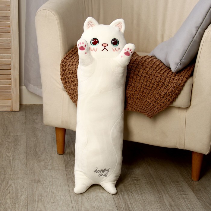 Мягкая игрушка-подушка «Котик», 65 см, цвет белый мягкая игрушка подушка дракоша 65 см цвета микс