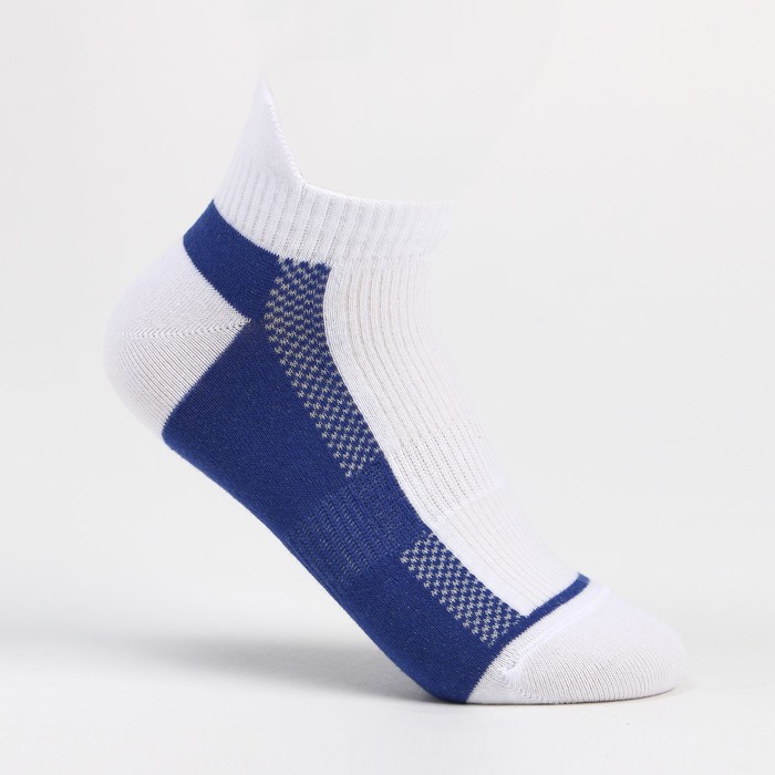 Носки мужские спортивные, цвет белый/синий, размер 27
