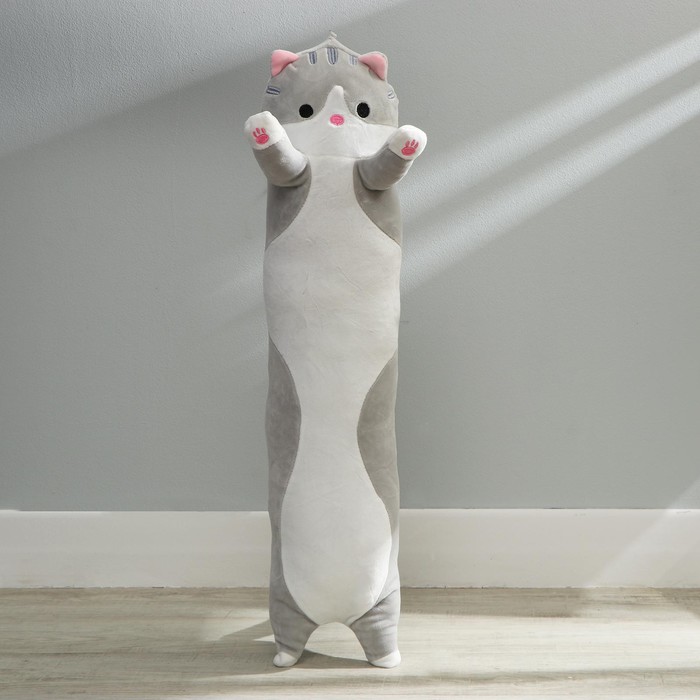 Мягкая игрушка-подушка «Кот», 110 см, цвет серый кот батон 110 см серый кот обнимашка плюшевая игрушка кот батон серый 110 см длинный кот подушка 110 см