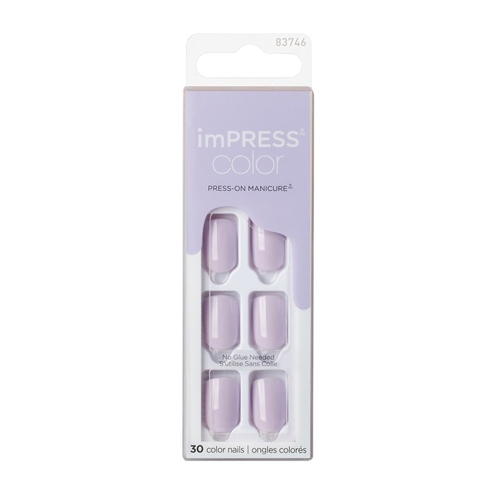 фото Твердый лак kiss impress manicure color kimc007c «нежно-лиловый», длина короткая