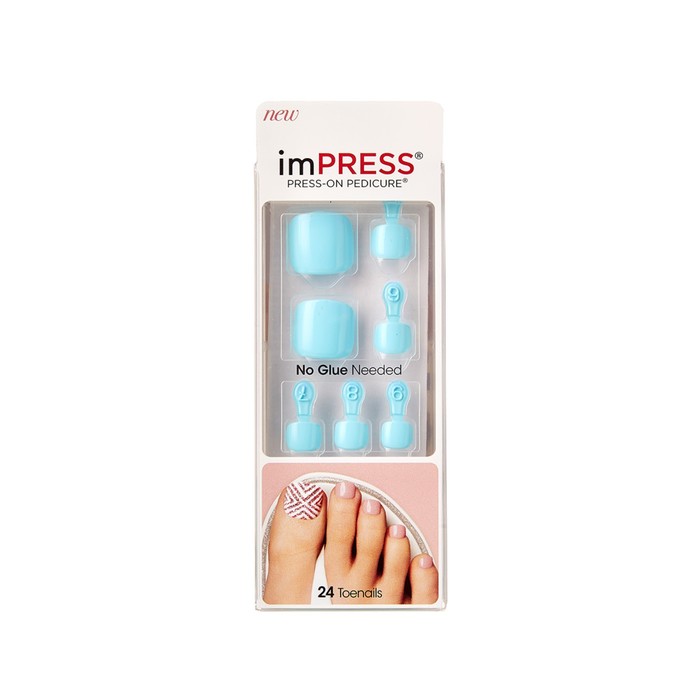 

Твердый лак Kiss imPRESS Toe Nails BIPT030 «Голубые мечты»