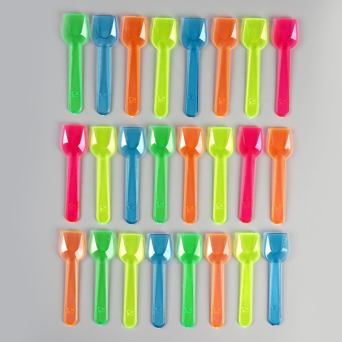 Ложки пластиковые, в наборе 24 штуки, цвета МИКС