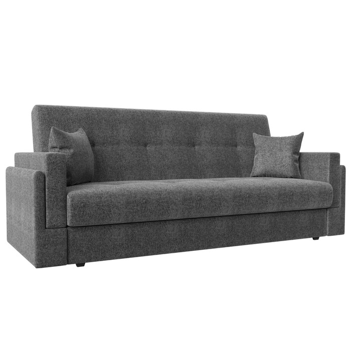 Прямой диван «Лига 015», механизм книжка, рогожка, цвет серый