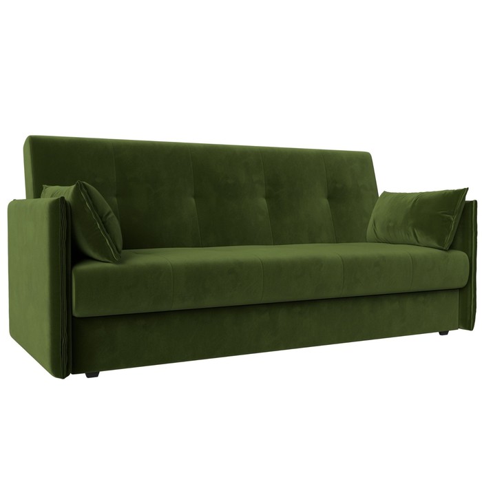 Прямой диван «Лига 018», механизм книжка, микровельвет, цвет зелёный прямой диван лига 018 механизм книжка микровельвет цвет сиреневый