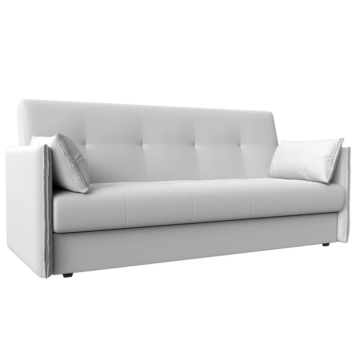 Прямой диван «Лига 018», механизм книжка, экокожа, цвет белый
