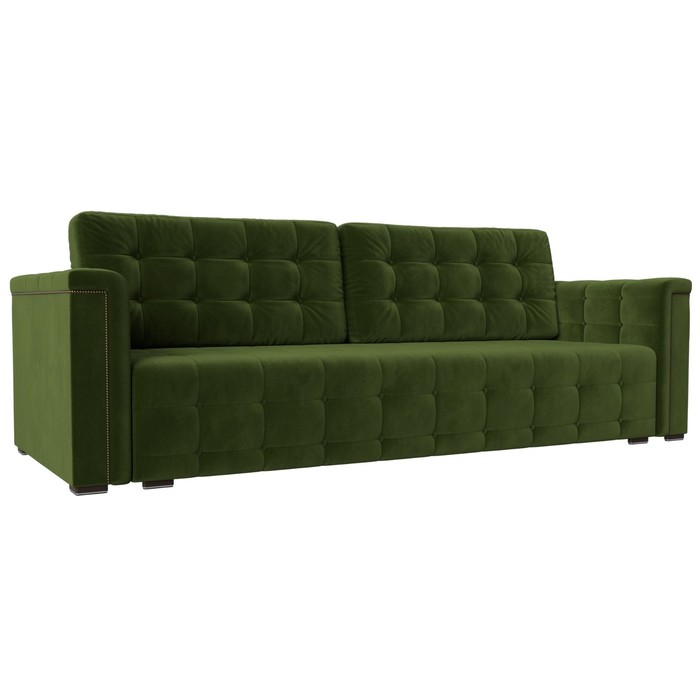 Прямой диван «Лига 002», механизм еврокнижка, микровельвет, цвет зелёный прямой диван лига 002 механизм еврокнижка микровельвет цвет сиреневый