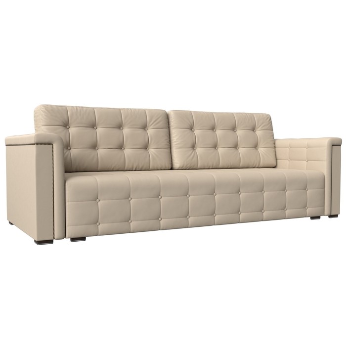 Прямой диван «Лига 002», механизм еврокнижка, экокожа, цвет бежевый
