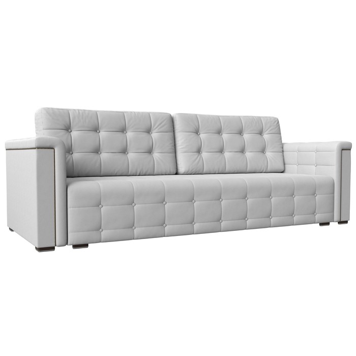 Прямой диван «Лига 002», механизм еврокнижка, экокожа, цвет белый
