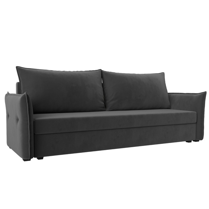 Прямой диван «Лига 004», механизм еврокнижка, велюр, цвет серый прямой диван лига 010 механизм еврокнижка велюр цвет серый
