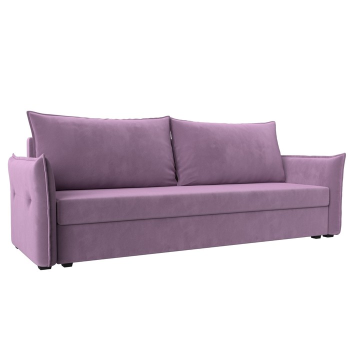 Прямой диван «Лига 004», механизм еврокнижка, микровельвет, цвет сиреневый