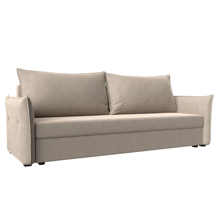 Прямой диван «Лига 004», механизм еврокнижка, рогожка, цвет бежевый