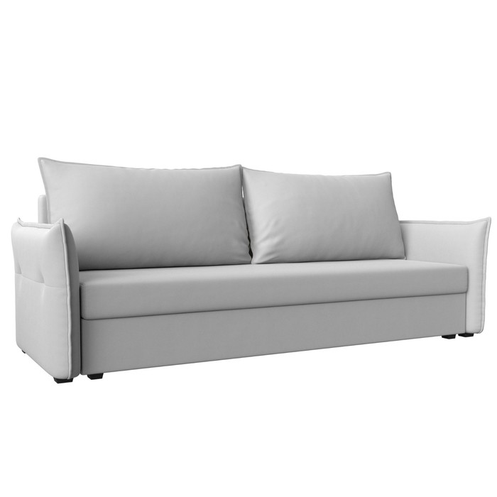 Прямой диван «Лига 004», механизм еврокнижка, экокожа, цвет белый