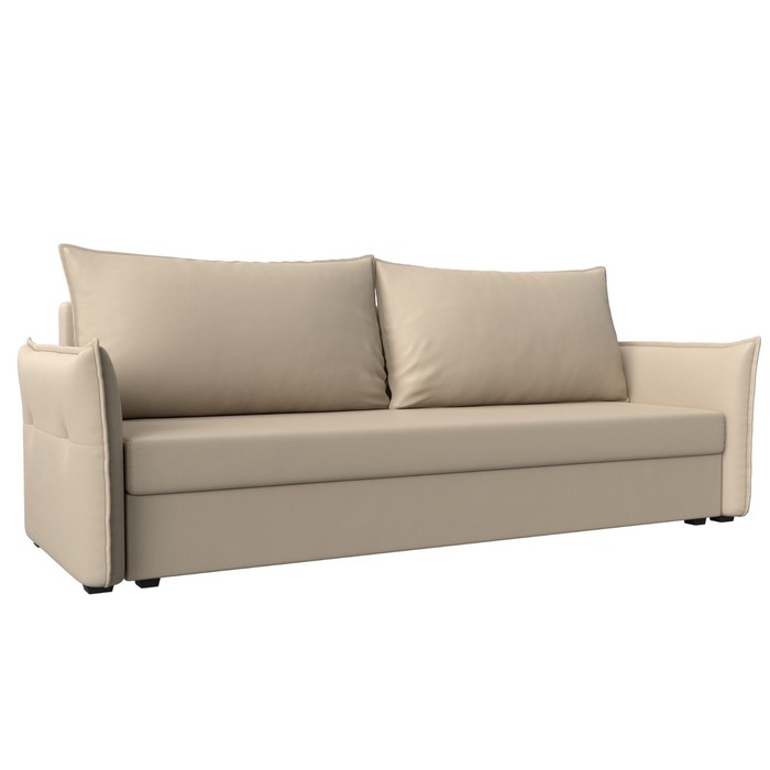 Прямой диван «Лига 004», механизм еврокнижка, экокожа, цвет бежевый
