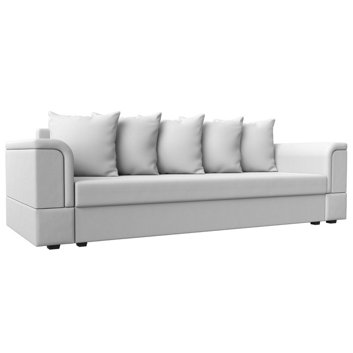 Прямой диван «Лига 005», механизм еврокнижка, экокожа, цвет белый