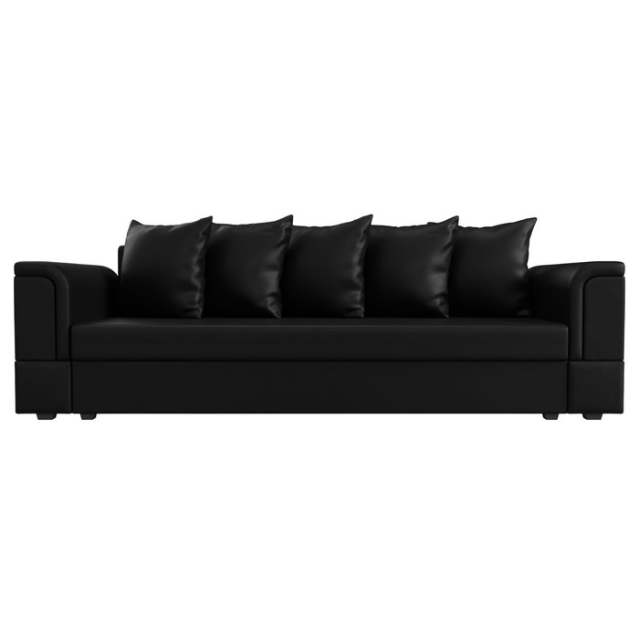 фото Прямой диван «лига 005», механизм еврокнижка, экокожа, цвет чёрный