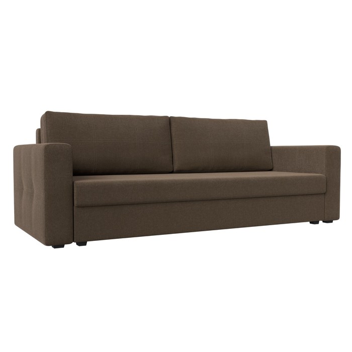 Прямой диван «Лига 006», механизм еврокнижка, рогожка, цвет коричневый