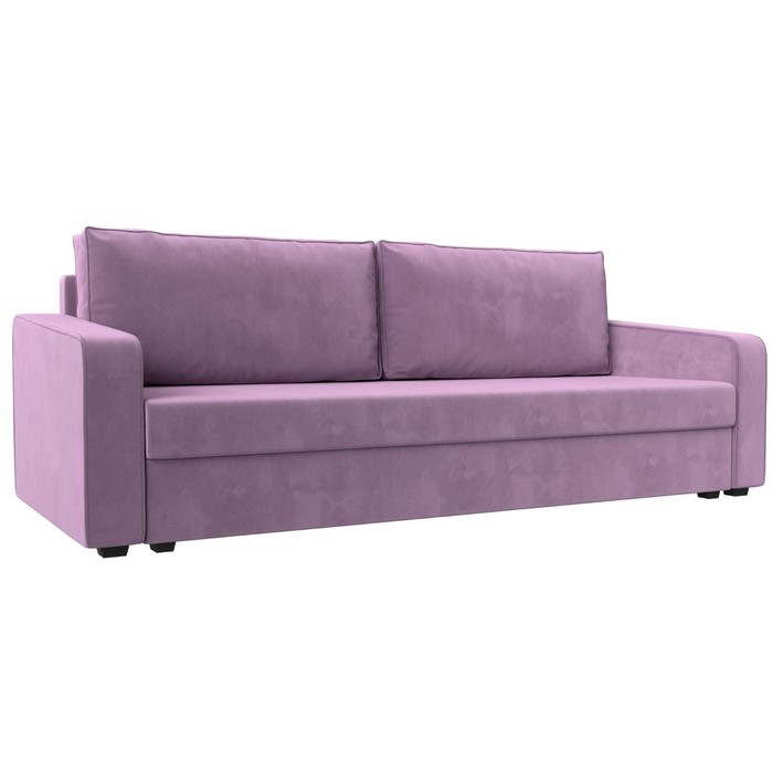 Прямой диван «Лига 009», механизм еврокнижка, микровельвет, цвет сиреневый