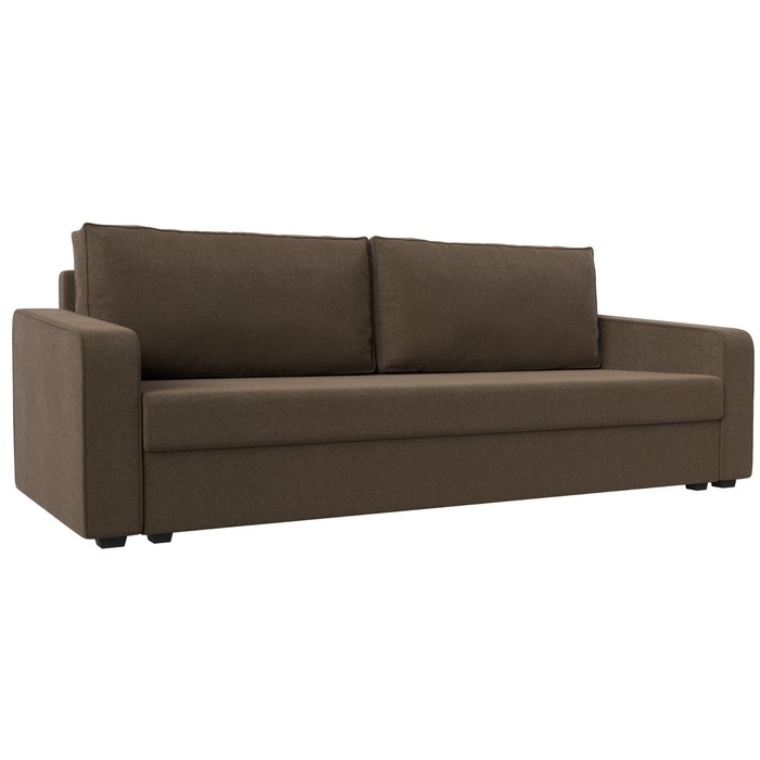 Прямой диван «Лига 009», механизм еврокнижка, рогожка, цвет коричневый