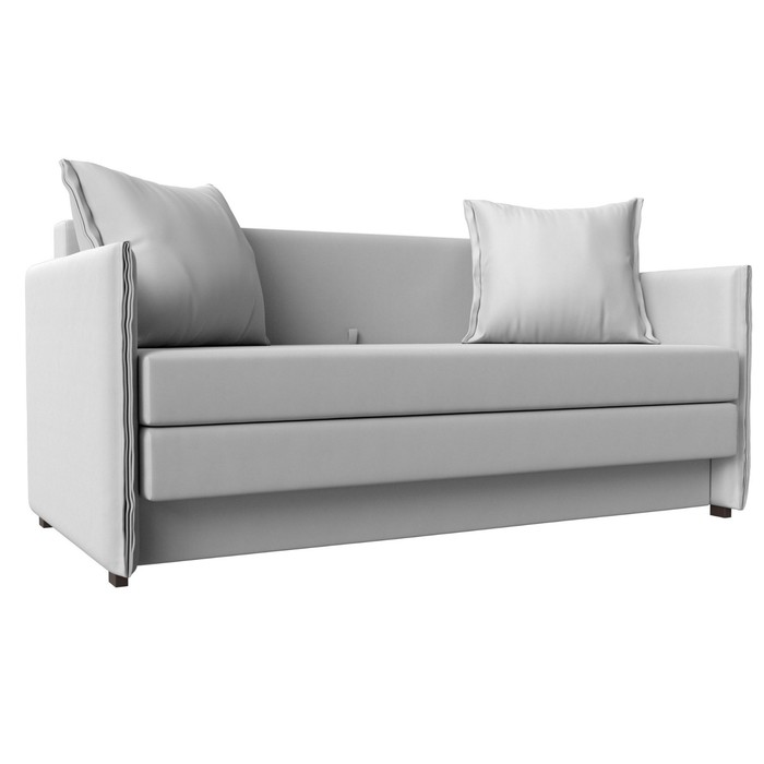 Прямой диван «Лига 011», механизм раскладной, экокожа, цвет белый