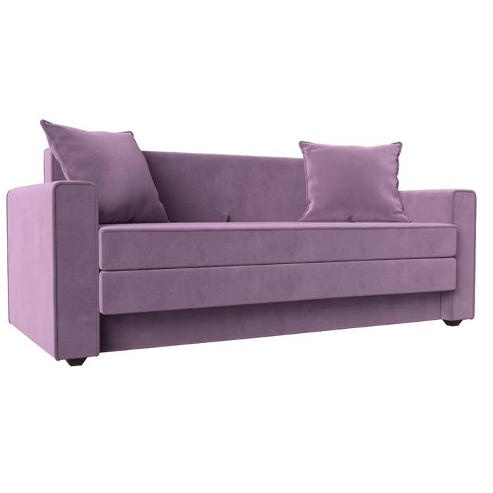 Прямой диван «Лига 012», механизм раскладной, микровельвет, цвет сиреневый