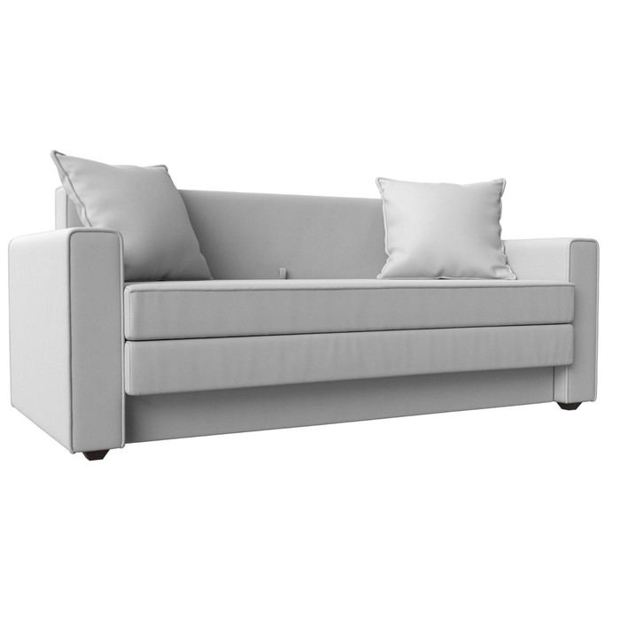 Прямой диван «Лига 012», механизм раскладной, экокожа, цвет белый