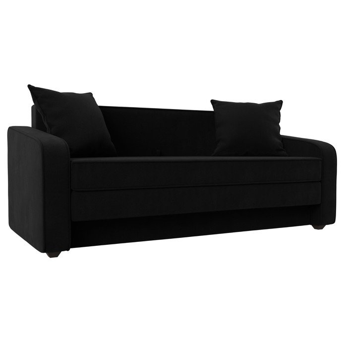 Прямой диван «Лига 013», механизм раскладной, микровельвет, цвет чёрный