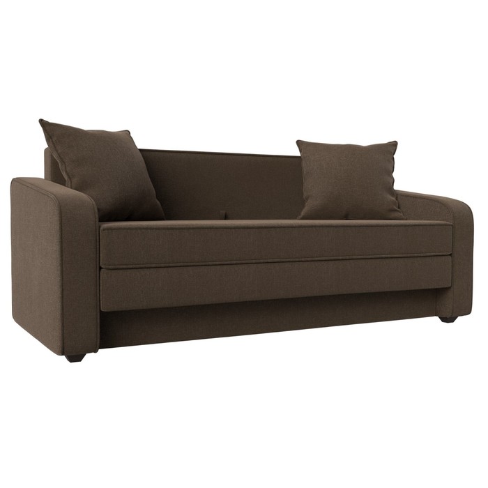 Прямой диван «Лига 013», механизм раскладной, рогожка, цвет коричневый