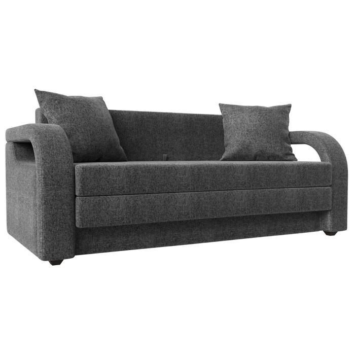 Прямой диван «Лига 014», механизм раскладной, рогожка, цвет серый