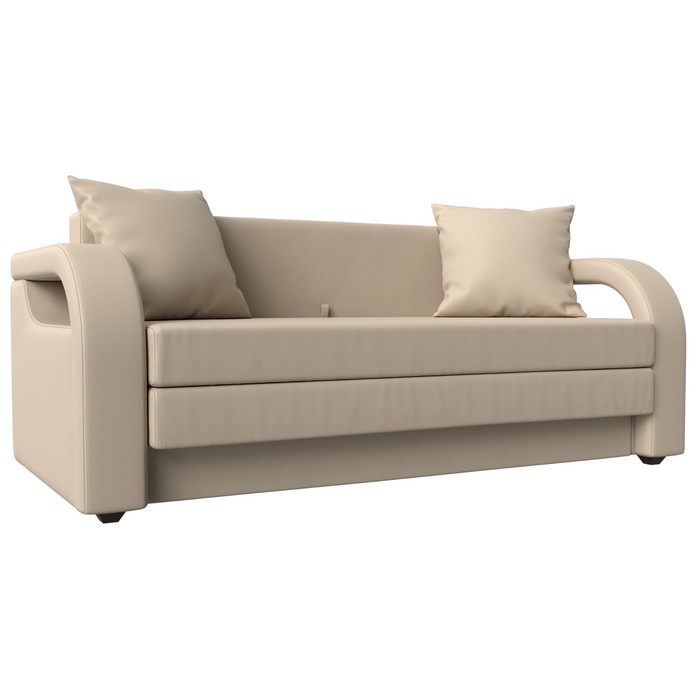Прямой диван «Лига 014», механизм раскладной, экокожа, цвет бежевый прямой диван лига 014 механизм раскладной микровельвет цвет бежевый