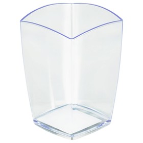 Подставка-стакан СТАММ "Тропик", пластиковая, квадратная, прозрачная