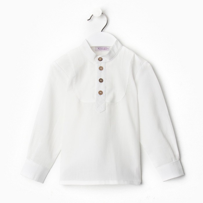 Рубашка для мальчика MINAKU цвет белый, рост 104