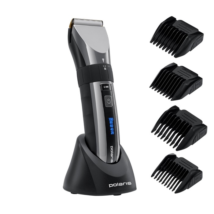 

Машинка для стрижки волос Polaris PHC 3017RC Argan Therapy Pro, 0.8-16 мм, АКБ, черный/хром