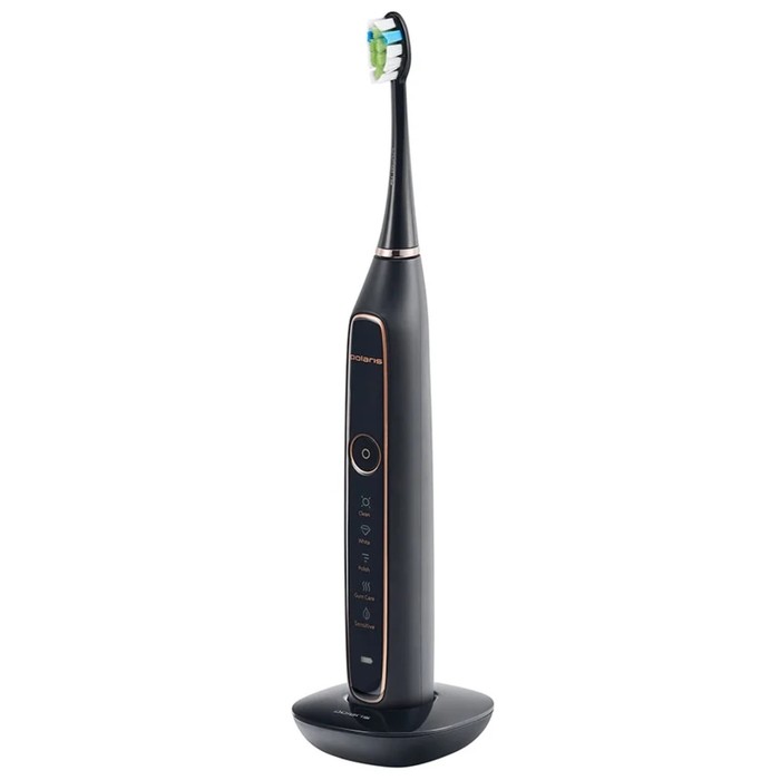 

Электрическая зубная щётка Polaris PETB 0101 BL/TC, 3 Вт, 5 режимов, 3 насадки, чёрная