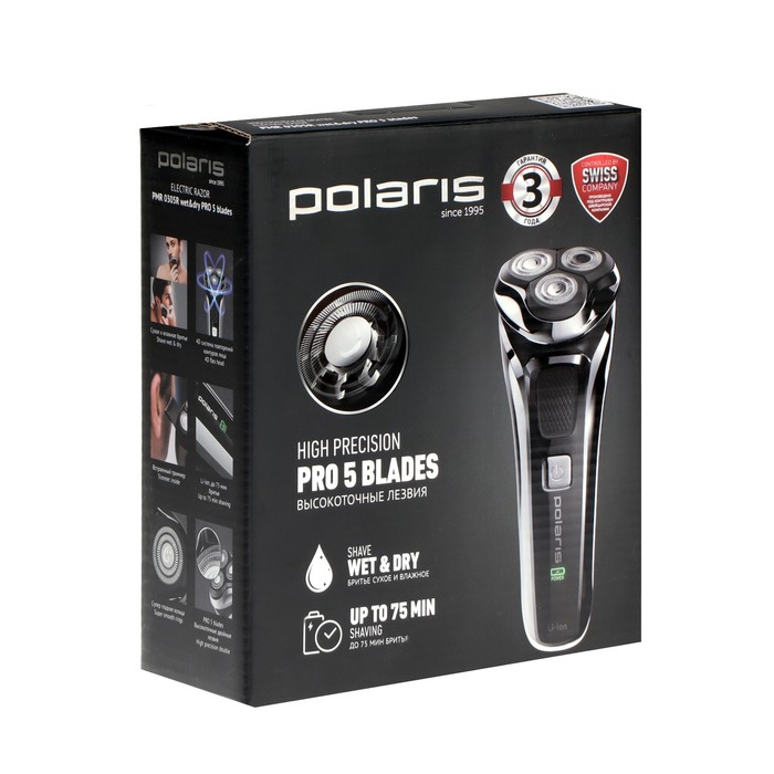Электробритва Polaris PMR 0305r wet&Dry Pro 5 Blades. Бритва Polaris PMR 0305r. Поларис 0305r бритва. PMR 0305r wet&Dry Pro 5 Blades, черный/хром.