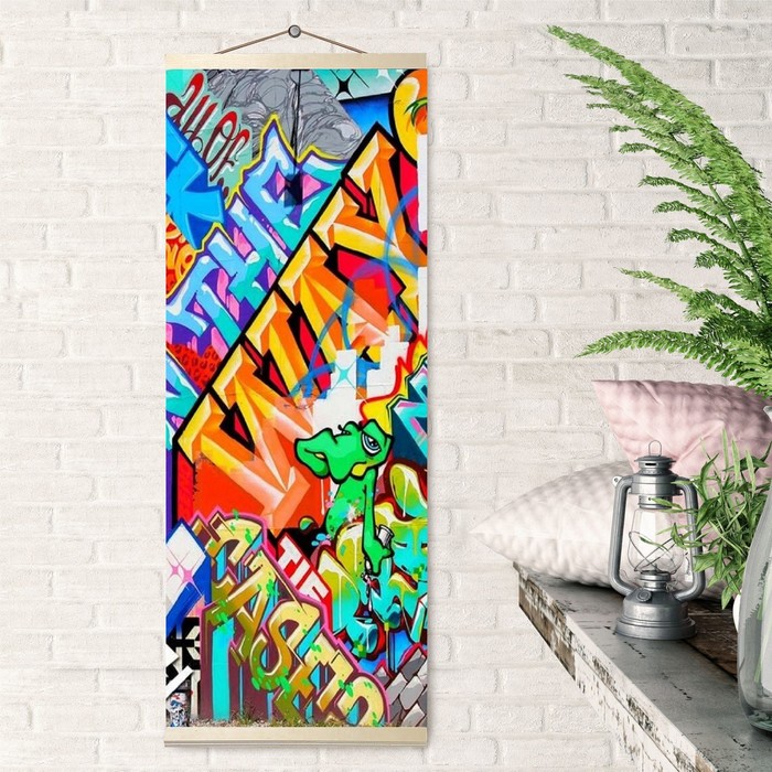 картина по номерам 35 × 88 см панно абстрактная живопись 28 цветов Картина по номерам 35 × 88 см «Панно» «Граффити» 28 цветов