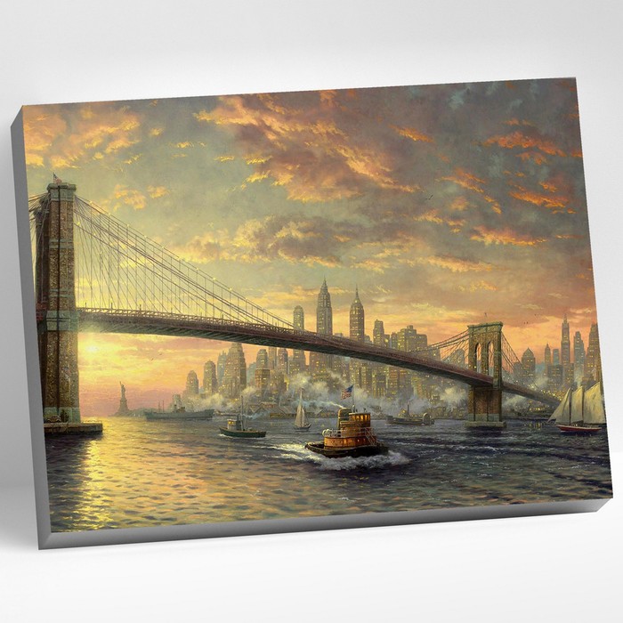 Картина по номерам 40 × 50 см «Рассвет над Нью-йорком» 27 цветов