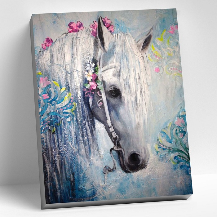 картина по номерам 40 × 50 см живописная лошадь 22 цвета Картина по номерам 40 × 50 см «Живописная лошадь» 22 цвета