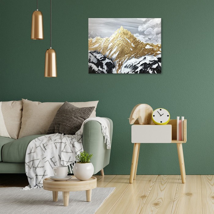 фото Картина по номерам с поталью 40 × 50 см «золотые вершины» 14 цветов molly