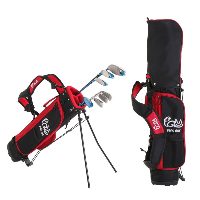 Сумка для гольфа PGM, для клюшек, детская , черно-красная сумка для гольфа pgm для клюшек отверстие 18х21 см 125х30х33 см темно синяя